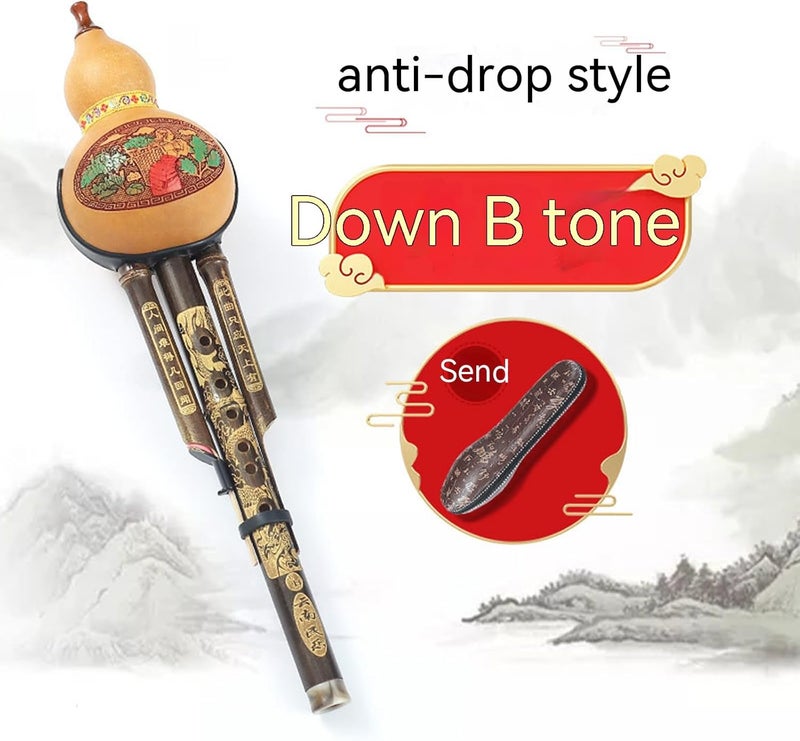mocrcrel Chinese Handmade Hulusi Bamboo Gourd Cucurbit Flute Ethnic Musical Instrument for Beginner Music Lovers (Key of B flat) - Image 3